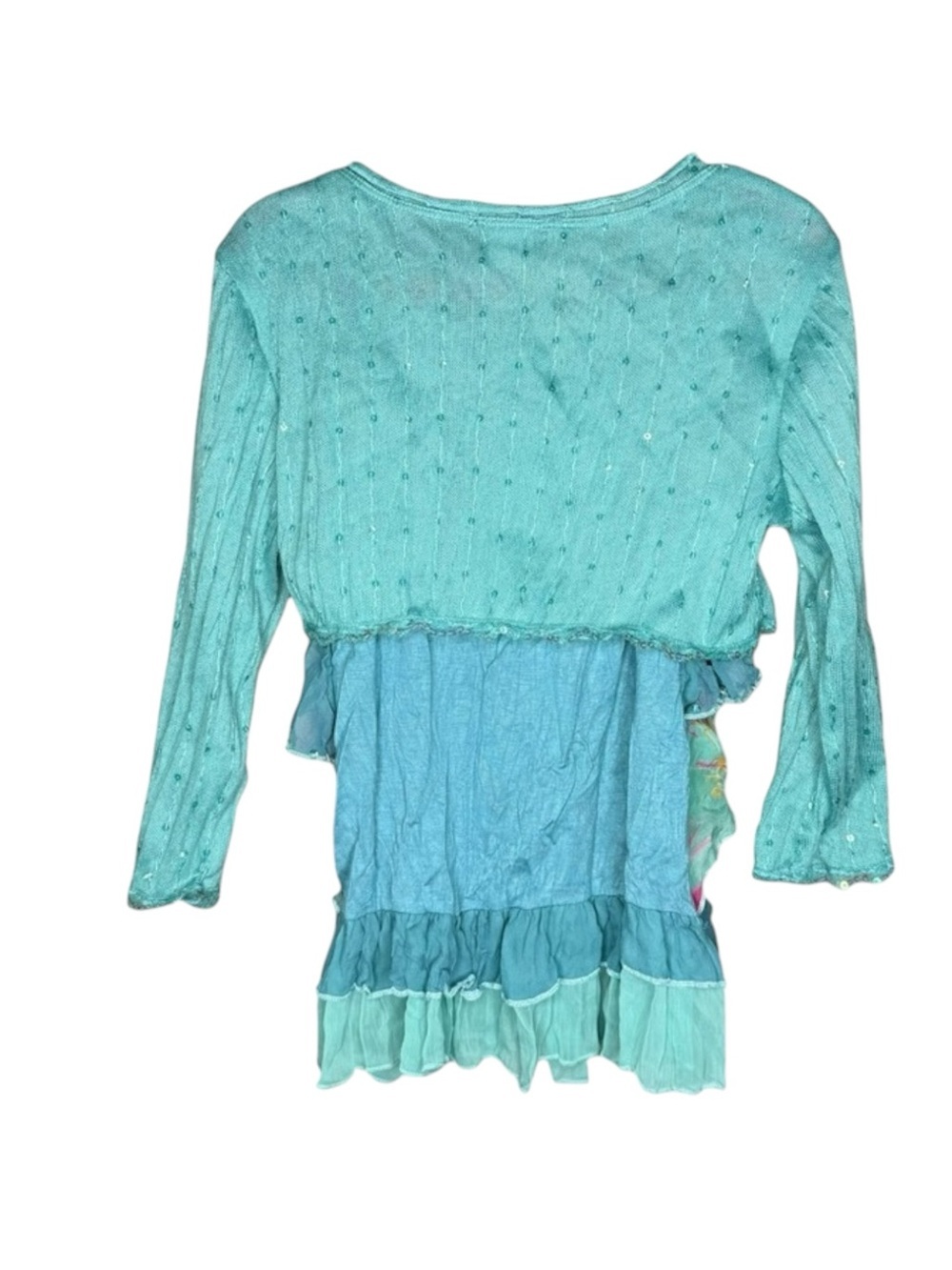 Sara Sara ❤︎︎ Sequin Lace Mermaid Shrug Waterfall Tank Set ❤︎︎ Aquamarine ❤︎︎ 10 - Picture 5 of 16